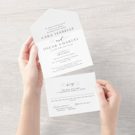 Formell elegant svart och vitt bröllop