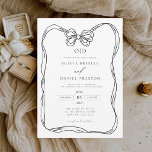 Formell Elegant, svart och vitt, monogram Inbjudningar<br><div class="desc">Meddela din speciella händelse med en formell och elegant svartvitt (QR) - kodsinbjudan (QR). Den här sofistikerade designen har en monokrom palett utan tidslinje i färg, och lyfter fram snyggtens bågmotiv och personlig monogram, perfekt för att ange en uppskalningston. Genom att lägga till en praktisk QR-kod kan gästerna enkelt få...</div>
