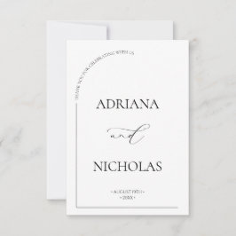 Formell enkel båge Bröllop Tack Kort