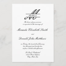 Formell enkel Elegant - bröllopsinbjudan