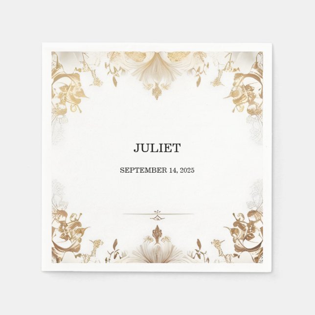 Formell Enkel Klassisk Tom Bröllosdusch Pappersservett (Framsidan)