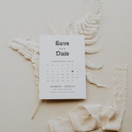 Formell Enkel QR-kod Kalender Save The Date Spara Datumet