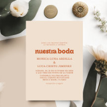 Formell Enkel Terrakotta Nuestra Boda Bröllop
