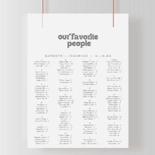 Formell Enkel Utskrivbar Sittplatskarta Poster