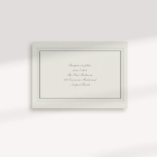 Formell Faux Embossed Ram Ecru Reception Bröllop Tilläggskort