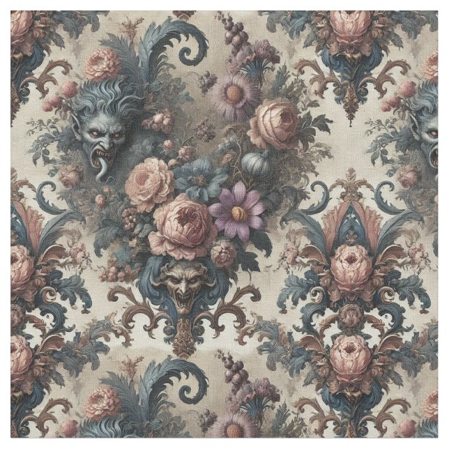 Formell Fiends - Gothic Victorian Classic Tile Tyg (Närbild)