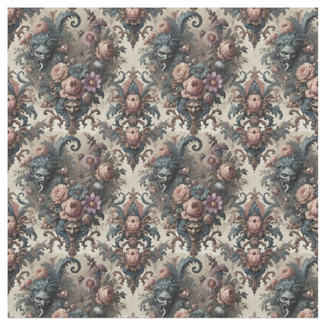 Formell Fiends - Gothic Victorian Dense Tile Tyg (Närbild)