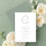 Formell Grönt Leafy Vapensköld Monogram Bröllop Inbjudningar<br><div class="desc">Vi älskar det här trendiget, formell bröllopsinbjudan i sage grönt! Enkelt, elegant och åh-så-söt, det har en hand plockade-läskig krans som omger ett modernt bröllop monogram. Traditionellt i ordalag är det namnen för de föräldrar som är värd för bröllop, det är personlig i elegant typografi och accentuerad med handskriven kalligrafi....</div>