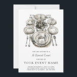 Formell händelse för elegant inbjudningar<br><div class="desc">En modern formell,  sofistikerad inbjudan till middagsarrangemang med en formell middag i ställe. Perfekt för bröllop,  50:e födelsedagar,  företagsevenemang,  formella och svarta tidsevenemang,  pension party,  möhippor,  repetitionsmiddagar,  företagsevenemang,  utmärkelser med mera.</div>