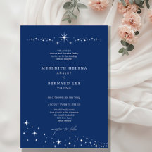 Formell himmelskt elegant bröllop marinblå