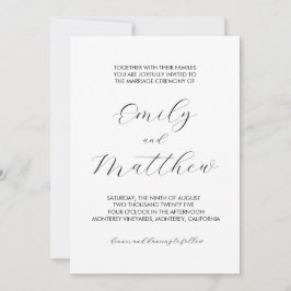 Formell inbjudan och inbjudan till Elegant bröllop