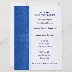 Formell inbjudan till Blue Flat Wedding
