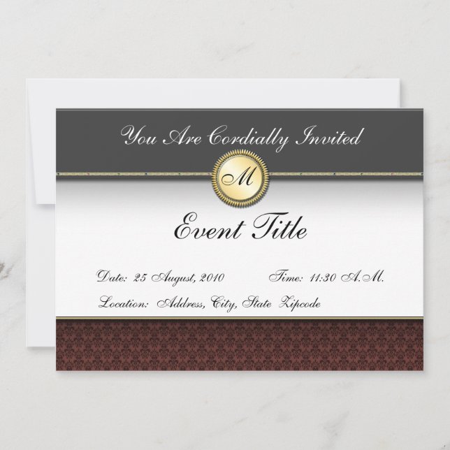 Formell inbjudan till Finare Anpassningsbar Monogr (Framsida)