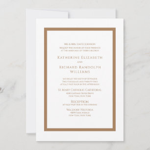 Formell inbjudan till Guld & White Wedding