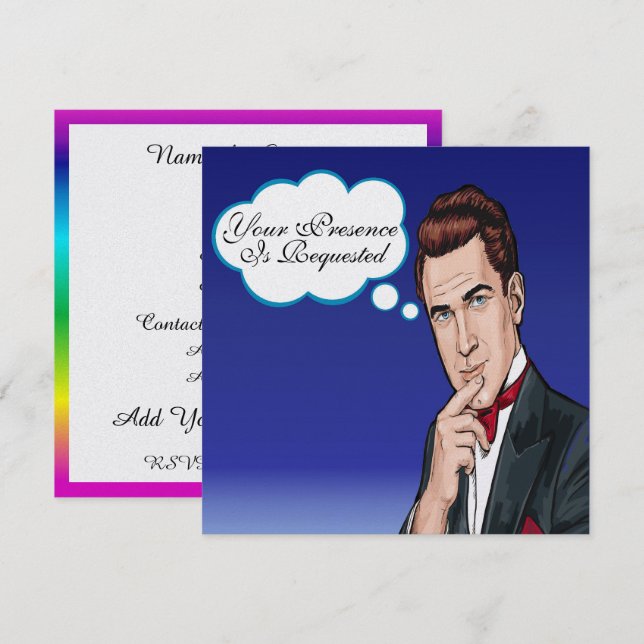 Formell inbjudan till popkonsman i Firande (Fram/baksida)