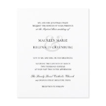 Formell inbjudan till traditionellt budgetbröllop