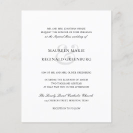 Formell inbjudan till traditionellt budgetbröllop flygblad