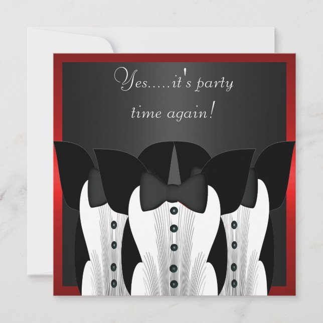 Formell inbjudan Tuxedo Black Tie Kostym 3 (Framsida)