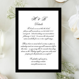 Formell information om Calligraphy Monogram Black OSA Kort