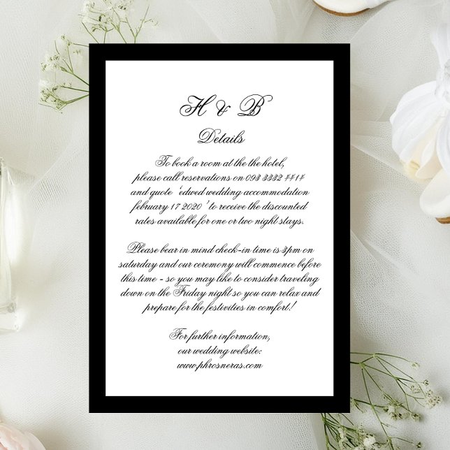 Formell information om Calligraphy Monogram Black  OSA Kort (Skapare uppladdad)