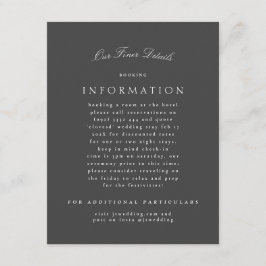 Formell information om klassiskt Grått Calligraphy Tilläggskort