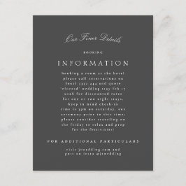 Formell information om klassiskt Grått Calligraphy Tilläggskort