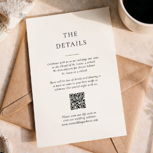 Formell information om QR-koden Bröllop, svart och Tilläggskort