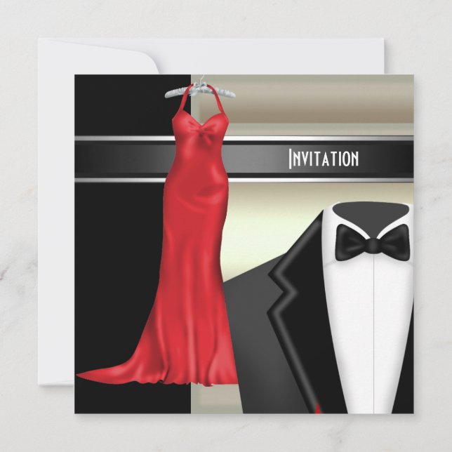 Formell kallelse till svartvitt inbjudningar (Baksida)