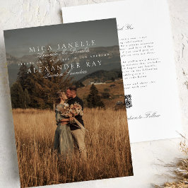 Formell, klassisk Elegant, Namn-fotoQR-kod Spara Datumet