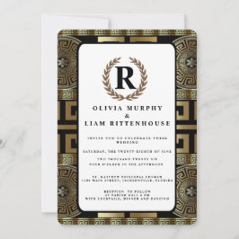 Formell klassisk grekisk nyckel av livets lagerkra inbjudningar