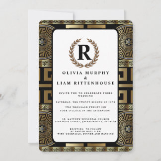 Formell klassisk grekisk nyckel av livets lagerkra inbjudningar