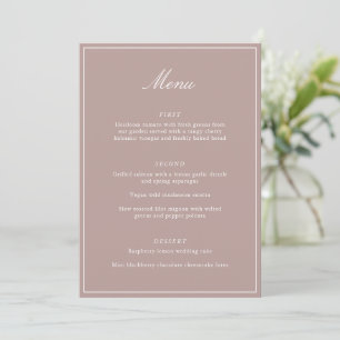 Formell Klassisk Kant Mauve Skrift Elegant Bröllop Meny