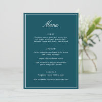 Formell Klassisk Kant Teal Skrift Elegant Bröllop