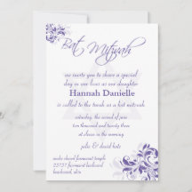Formell lila blomsterbat mitzvah
