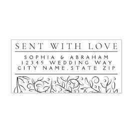 Formell Löv Sketch Bröllop Adress Självfärgande Stämpel
