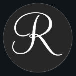 Formell mall Cla för Brev i Bröllop Monogram Färg Runt Klistermärke<br><div class="desc">Formella Bröllop monogram Brev-mall för kuvertförslutningsstämplar för Bröllop</div>