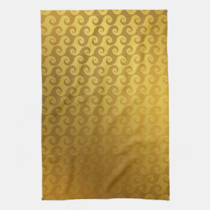 Formell matning av Guld Swirl i elegant Kökshandduk