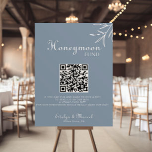 Formell minimifond för Dusty Blue Bröllop Honeymoo Poster