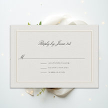 Formell Modern Klassisk Elegant Ecru Bröllops RSVP