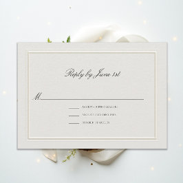 Formell Modern Klassisk Elegant Ecru Bröllops RSVP