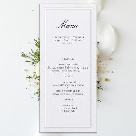 Formell Modern Klassisk Ram Pärl Elegant Bröllop Meny