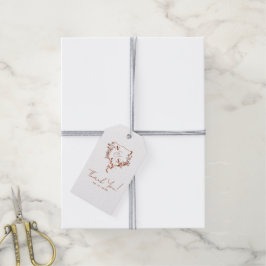 Formell monogram blommig vapen bröllop presentetikett