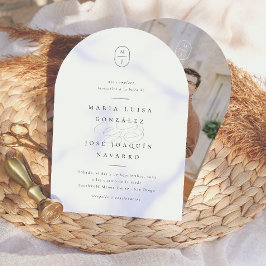 Formell monogram bröllopsinbjudan elegant inbjudningar