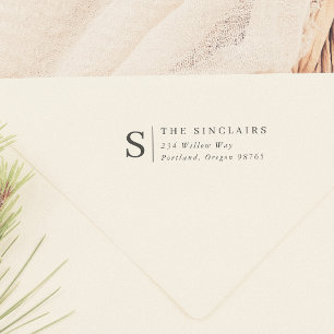 Formell Monogram Elegant bröllop-Returadress Stämpel