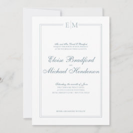 Formell monogrambröllopsinbjudan inbjudningar