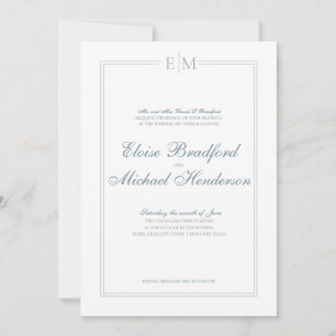 Formell monogrambröllopsinbjudan inbjudningar