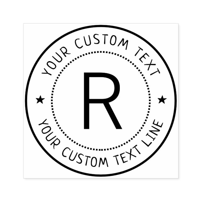 Formell monogramrund stämpel (Tryck)