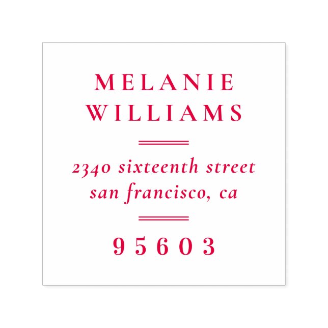 Formell Namn-Returadress Självfärgande Stämpel (Design)