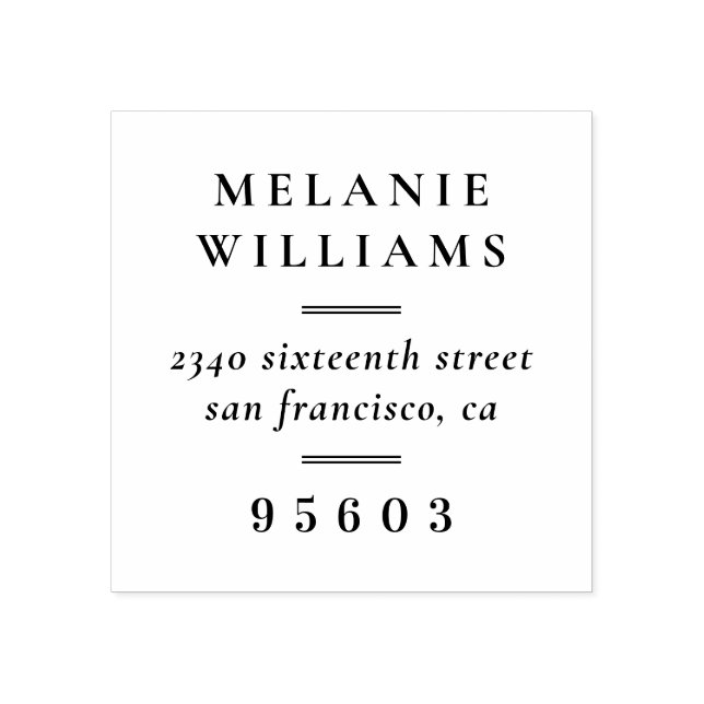 Formell Namn-Returadress Stämpel (Tryck)