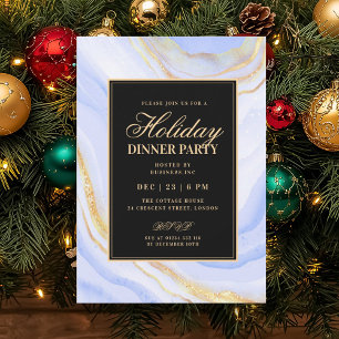 Formell Navy Blue Glam FAUX Marmor Holiday Middag Inbjudningar